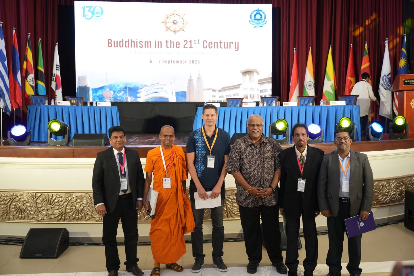 A Ukrainian representative with participants of the Buddhism in the 21st Century conference in Malaysia
