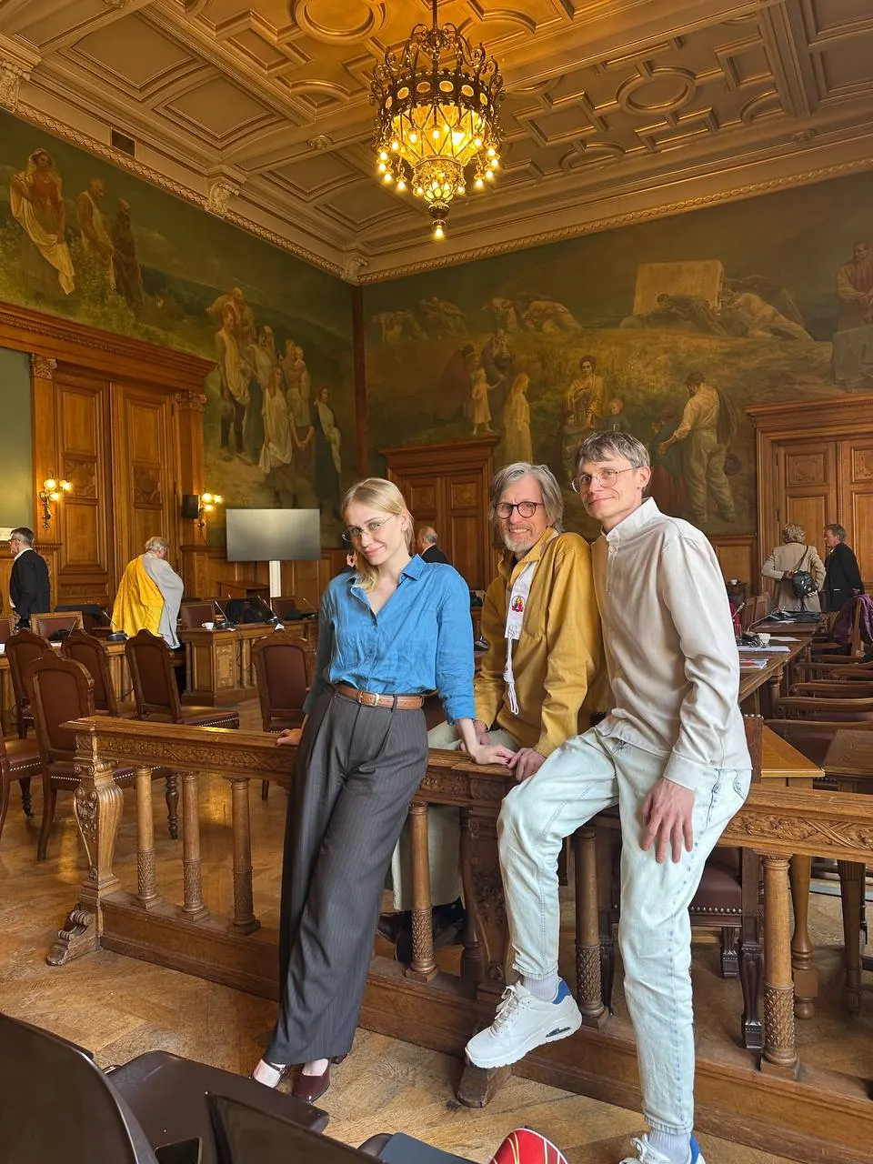 Ukrainian representatives in the EBU assembly hall in Brussels